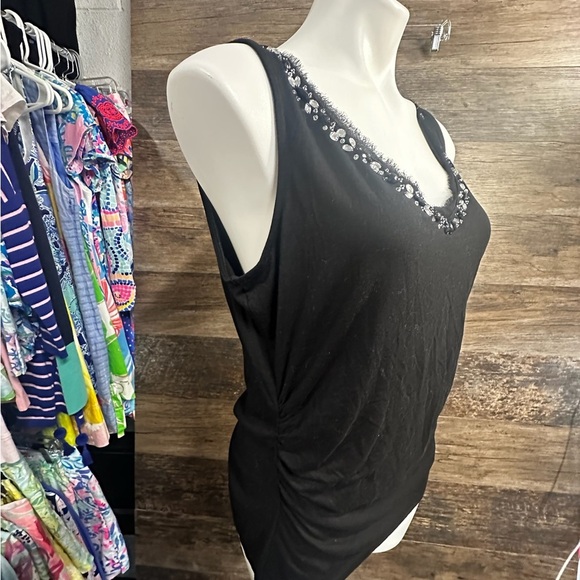 White House Black Market Black Embellished Sleeveless Tank - Picture 3 of 10